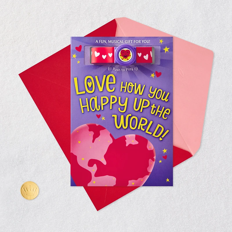 You Happy Up the World Valentine's Day Card With Musical Bracelet for only USD 8.99 | Hallmark