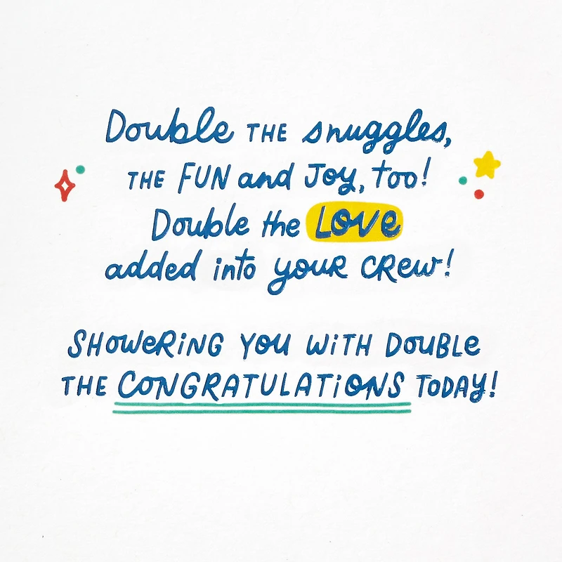 Double the Happiness Baby Shower Card for Twins for only USD 4.59 | Hallmark