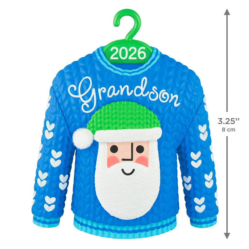 Grandson Santa Sweater 2026 Ornament for only USD 18.99 | Hallmark