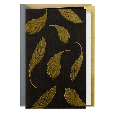 Gold Feathers on Black Blank Card for only USD 5.59 | Hallmark