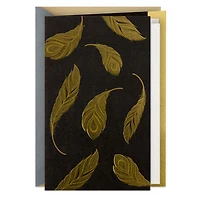Gold Feathers on Black Blank Card for only USD 5.59 | Hallmark