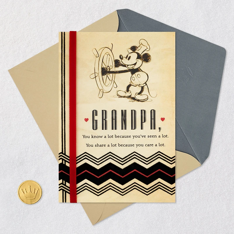 Disney Mickey Mouse World of Love and Experience Father's Day Card for Grandpa for only USD 5.99 | Hallmark
