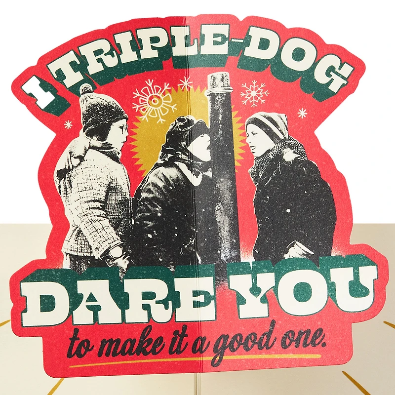 A Christmas Story™ Triple-Dog Dare You Funny Pop-Up Christmas Card With Sound and Light for only USD 10.99 | Hallmark