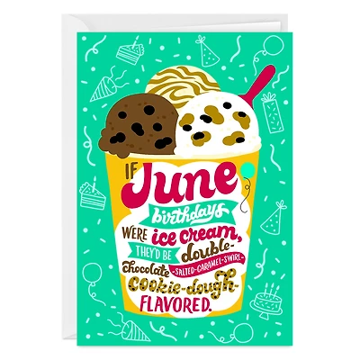 June and Ice Cream Custom Birthday Card for only USD 4.99 | Hallmark