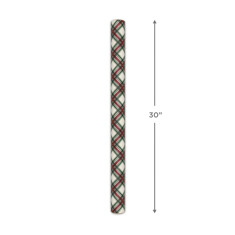 Festive Red and Green Plaid Christmas Wrapping Paper Roll, 35 sq. ft. for only USD 4.99 | Hallmark