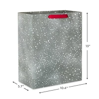 13" Dots of Snow on Gray-Green Large Holiday Gift Bag for only USD 4.49 | Hallmark