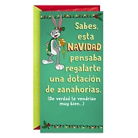 Looney Tunes™ Bugs Bunny Thought About Giving You Carrots Funny Spanish-Language Money Holder Christmas Card for only USD 2.99 | Hallmark
