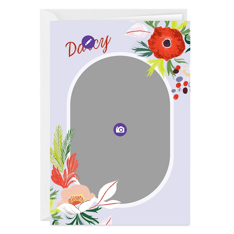 Bright Flowers and Oval Frame Custom Card for only USD 4.99 | Hallmark