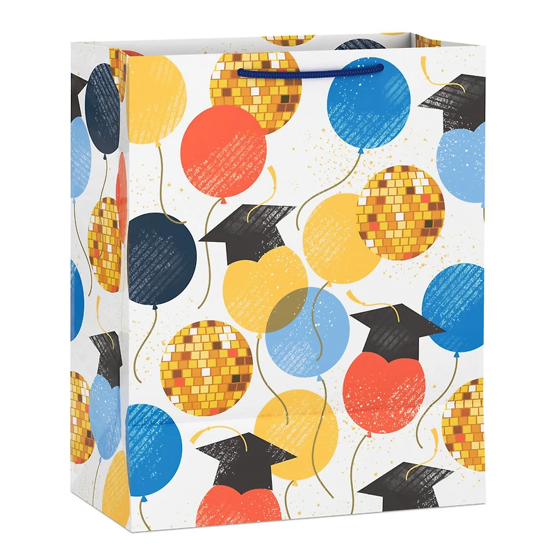 13" Balloons, Grad Caps and Disco Balls Large Graduation Gift Bag for only USD 4.99 | Hallmark