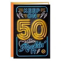 Keep On Rockin' It Musical Light-Up 50th Birthday Card for only USD 9.59 | Hallmark