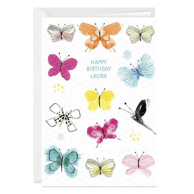 Butterflies and Happiness Custom Birthday Card for only USD 4.99 | Hallmark