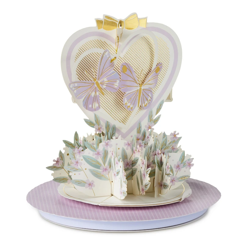 Gold Heart with Flowers Musical 3D Pop-Up Love Card with Motion for only USD 14.99 | Hallmark