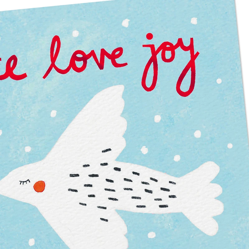 Peace Love Joy Dove and Trees Christmas Card for only USD 3.99 | Hallmark