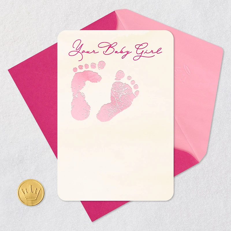 Footprints on Your Heart New Baby Girl Card for only USD 2.99 | Hallmark