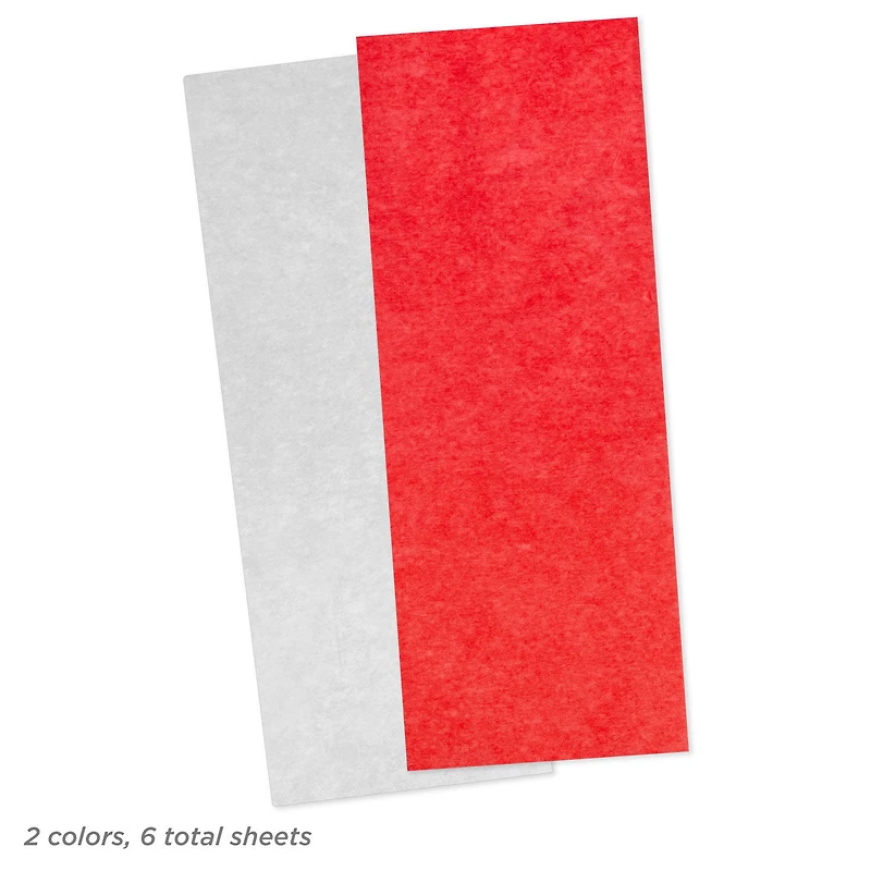 Red and White Holiday Tissue Paper, 6 sheets for only USD 1.99 | Hallmark