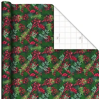 Pine Branches and Red Berries Jumbo Christmas Wrapping Paper Roll, 90 sq. ft. for only USD 9.99 | Hallmark