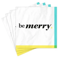 Black and White "Be Merry" Cocktail Napkins, Set of 16 for only USD 4.49 | Hallmark
