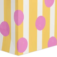 13" Pink Dots on Yellow Stripes Large Gift Bag for only USD 4.99 | Hallmark