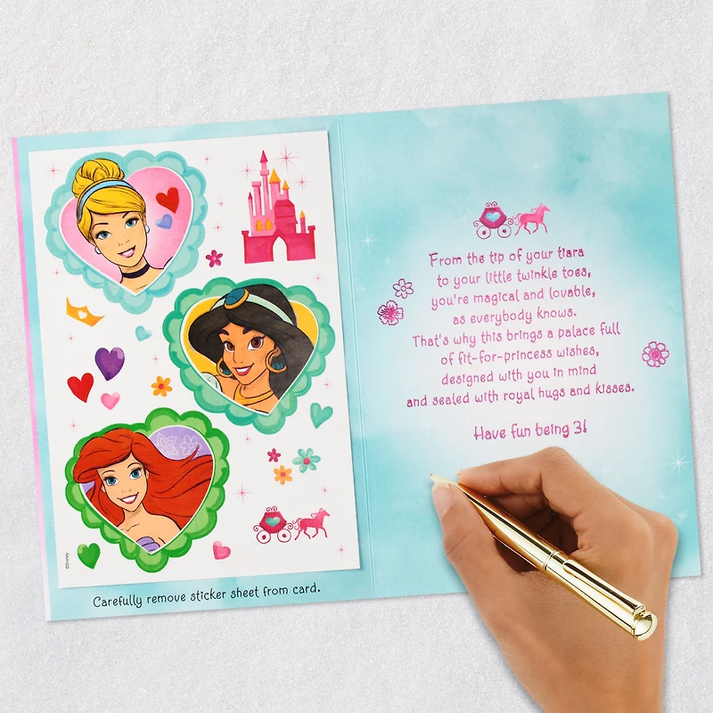 Disney Princesses Royal Hugs and Kisses 3rd Birthday Card for Girls With Stickers for only USD 5.59 | Hallmark
