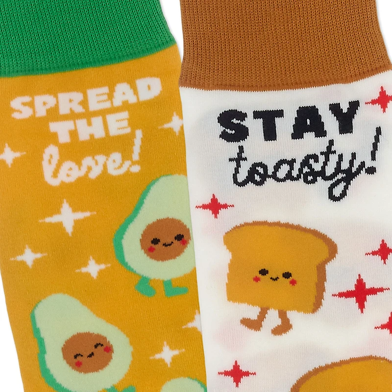Better Together Avocado and Toast Funny Crew Socks for only USD 12.99 | Hallmark