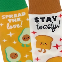 Better Together Avocado and Toast Funny Crew Socks for only USD 12.99 | Hallmark