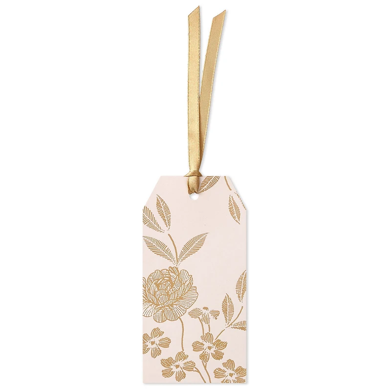 Gold Flowers on Pink Large Gift Tag for only USD 0.99 | Hallmark