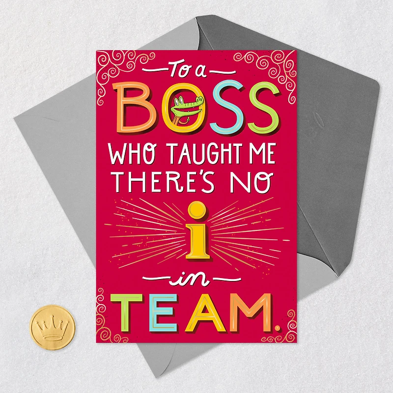 There's No "I" in Team Funny Boss's Day Card for only USD 3.99 | Hallmark