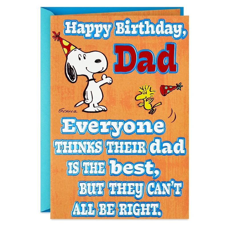 Peanuts® Snoopy and Woodstock World's Best Dad Funny Birthday Card for only USD 5.59 | Hallmark