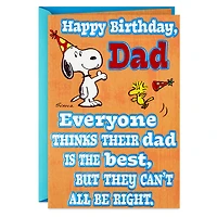 Peanuts® Snoopy and Woodstock World's Best Dad Funny Birthday Card for only USD 5.59 | Hallmark