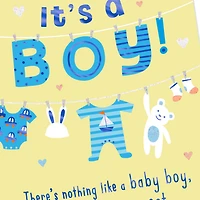 Cute Clothesline New Baby Boy Card for only USD 0.99 | Hallmark