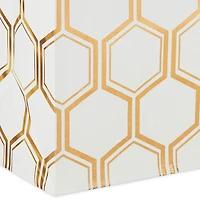 9.6" Gold Foil Hexagons on White Medium Gift Bag for only USD 3.99 | Hallmark
