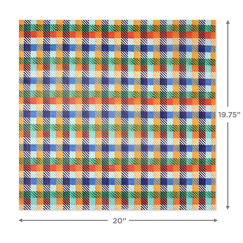 Colorful Plaid Tissue Paper With Gift Tag Stickers, 6 sheets for only USD 2.99 | Hallmark