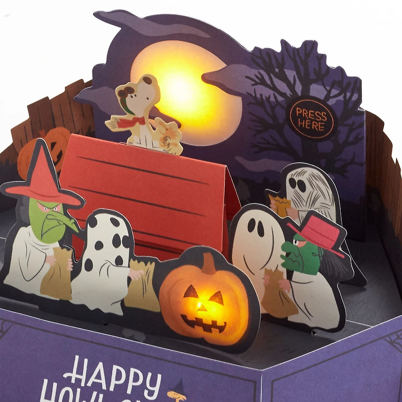 Peanuts® Happy Howl-oween, Snoopy Musical 3D Pop-Up Halloween Card with Light for only USD 10.99 | Hallmark