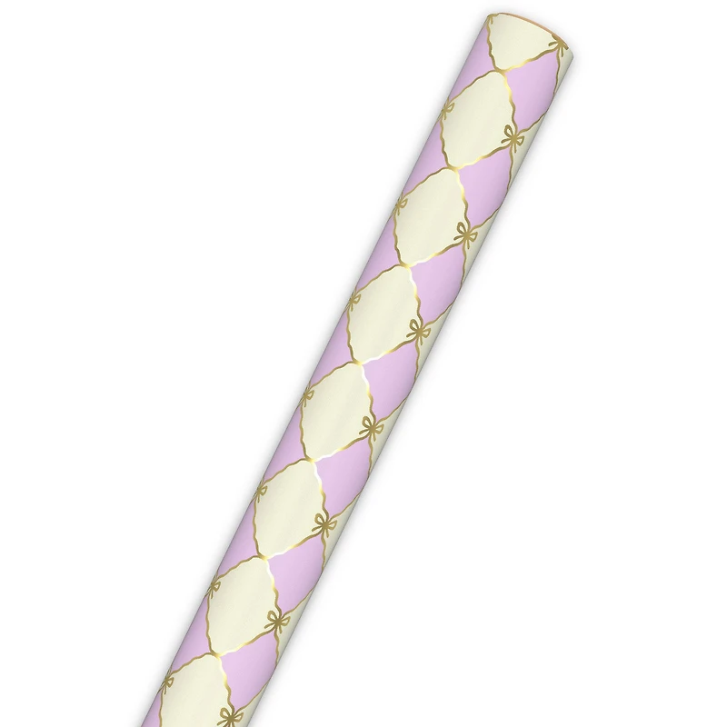 Gold Bow Lattice on Pink and Cream Wrapping Paper Roll, 20 sq. ft. for only USD 4.99 | Hallmark