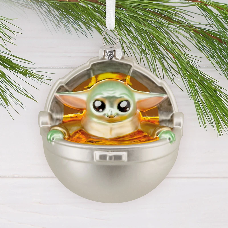 Star Wars: The Mandalorian™ Grogu in Pram Glass Hallmark Ornament for only USD 14.99 | Hallmark