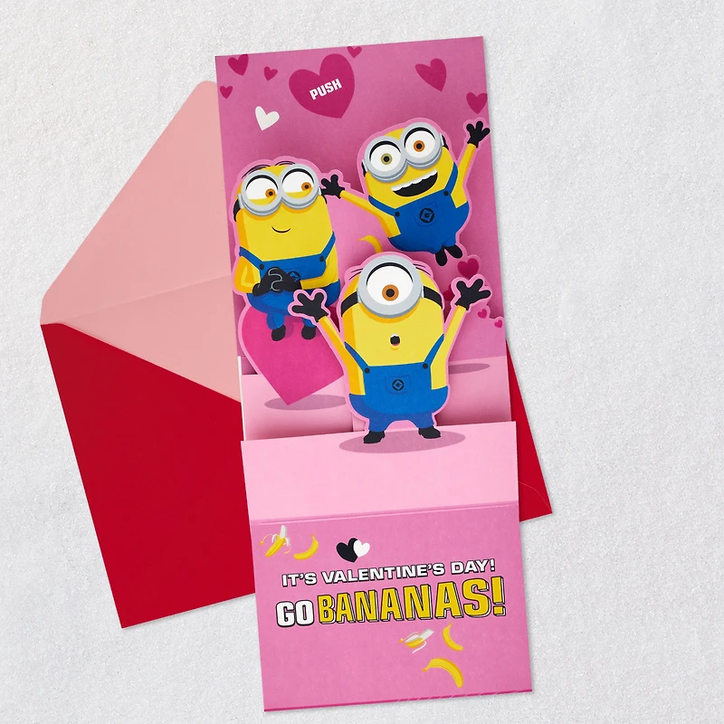 Minions Go Bananas Funny Pop-Up Valentine's Day Card With Sound for only USD 8.59 | Hallmark