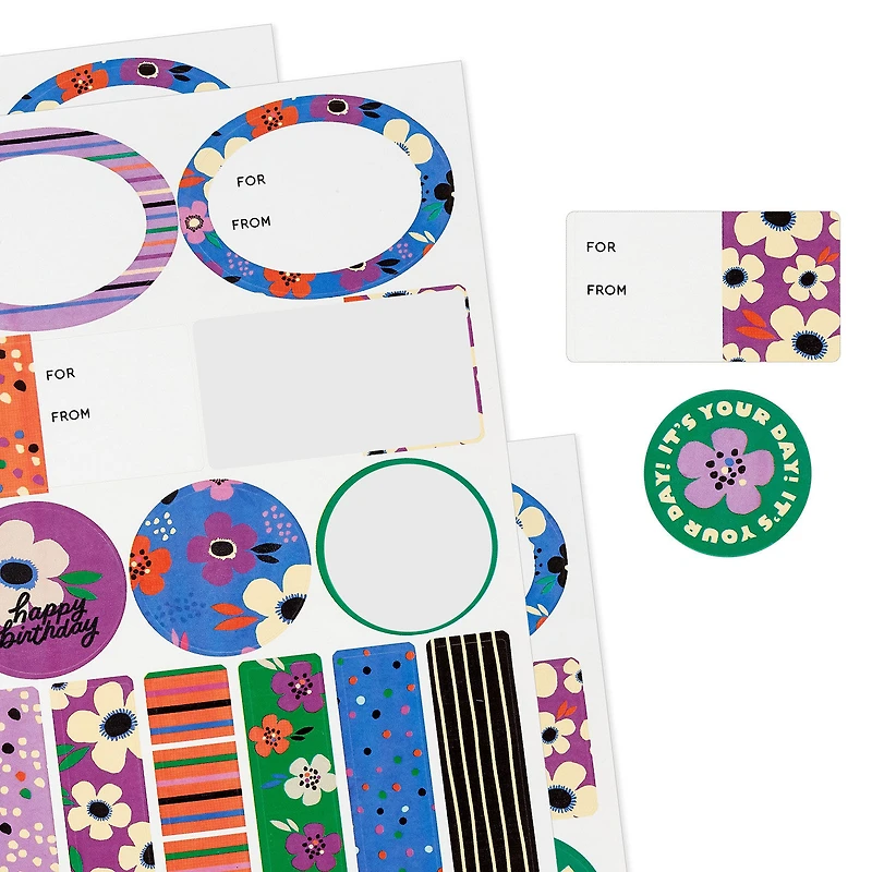 Lavender-Scented Colorful Floral Gift Tags and Stickers, 3 sheets for only USD 3.99 | Hallmark