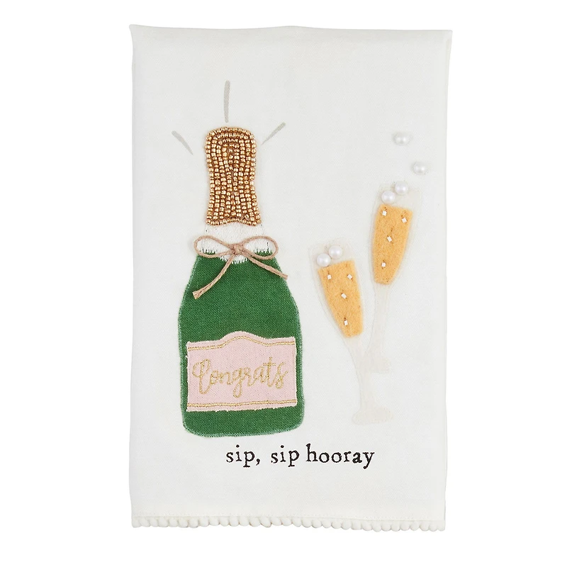 Mud Pie Champagne Bottle and Glasses Tea Towel for only USD 14.99 | Hallmark