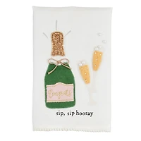 Mud Pie Champagne Bottle and Glasses Tea Towel for only USD 14.99 | Hallmark