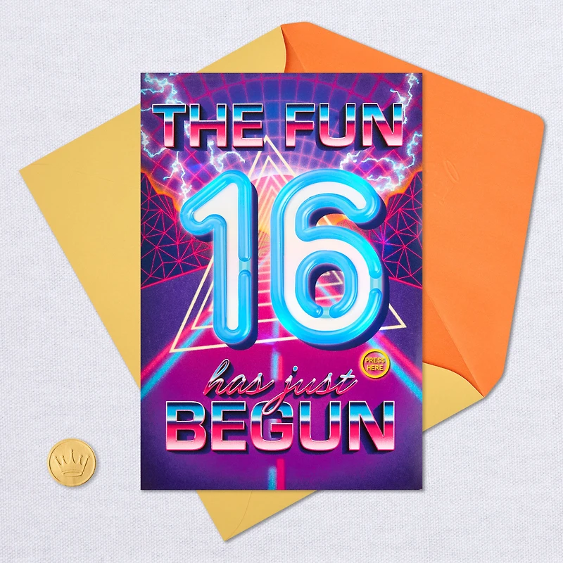 The Fun Has Begun Musical Light-Up 16th Birthday Card for only USD 9.59 | Hallmark