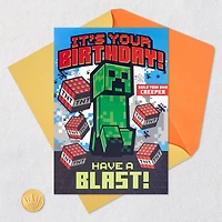 Minecraft Have a Blast Birthday Card for Kids With Build-Your-Own Creeper for only USD 5.59 | Hallmark