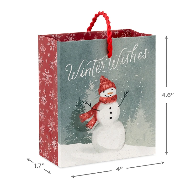 4.6" Winter Wishes Snowman Holiday Gift Card Holder Mini Bag for only USD 2.49 | Hallmark