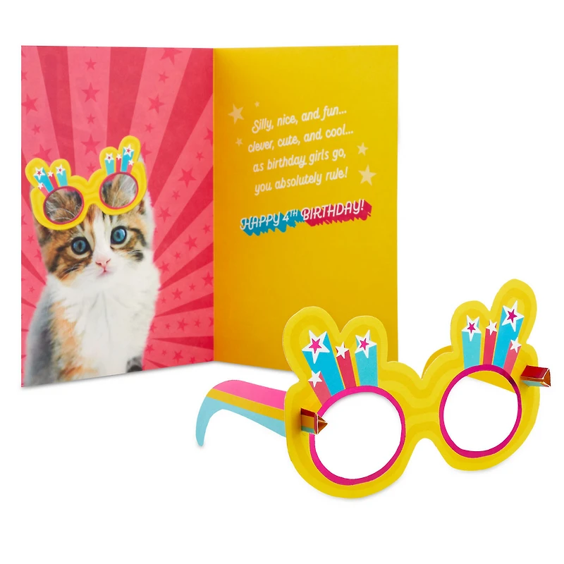 Girl, You Rule 4th Birthday Card With Wearable Sunglasses for only USD 4.99 | Hallmark