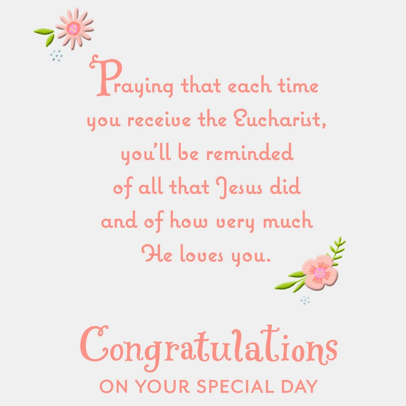 Blessings and Prayers Floral Cross First Communion Card for only USD 2.99 | Hallmark