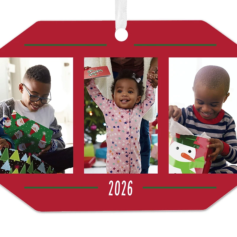 Three-Photo Metal Personalized Ornament, Custom Photo and Text for only USD 17.99 | Hallmark