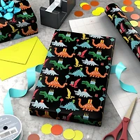 8-Bit Dinosaurs Birthday Wrapping Paper, 20 sq. ft. for only USD 4.99 | Hallmark