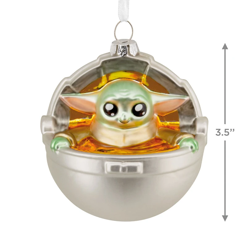 Star Wars: The Mandalorian™ Grogu in Pram Glass Hallmark Ornament for only USD 14.99 | Hallmark