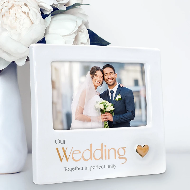 Our Wedding Ceramic Picture Frame, 4x6 for only USD 19.99 | Hallmark