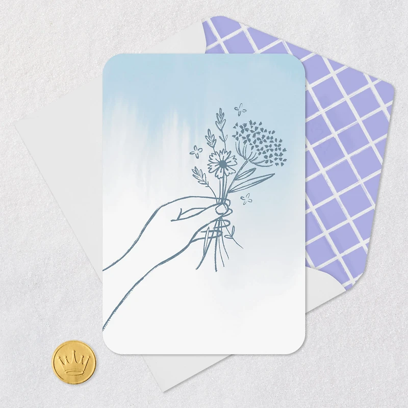 Hand Holding Flowers Sketch Blank Card for only USD 2.99 | Hallmark