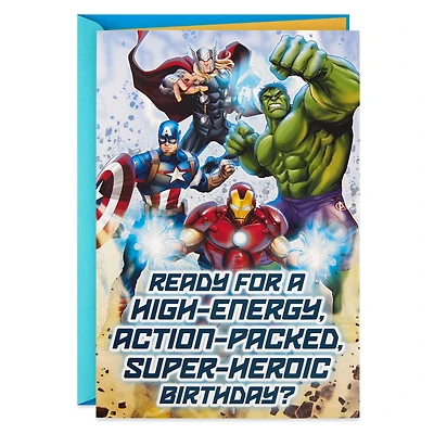 Marvel Avengers Super-Heroic Kids Birthday Card with Sound for only USD 6.59 | Hallmark